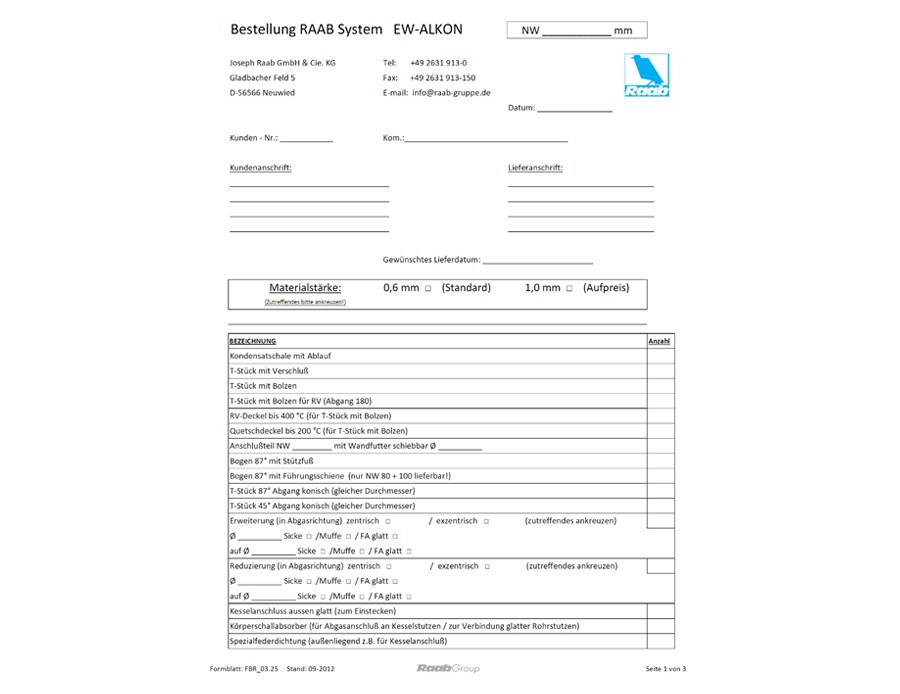Bestellformular FBR 03.25 09-2012 Bestellformular EW-Alkon